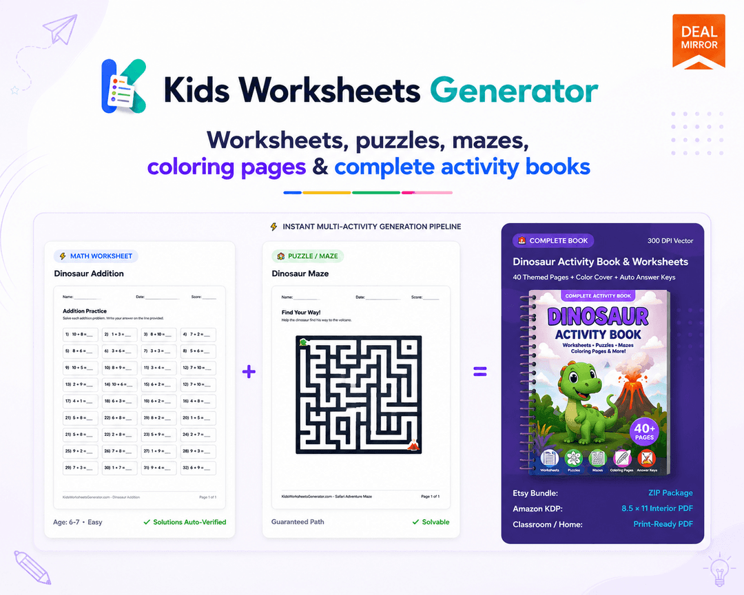 Kids Worksheets Generator