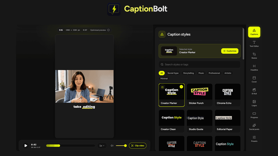 CaptionBolt