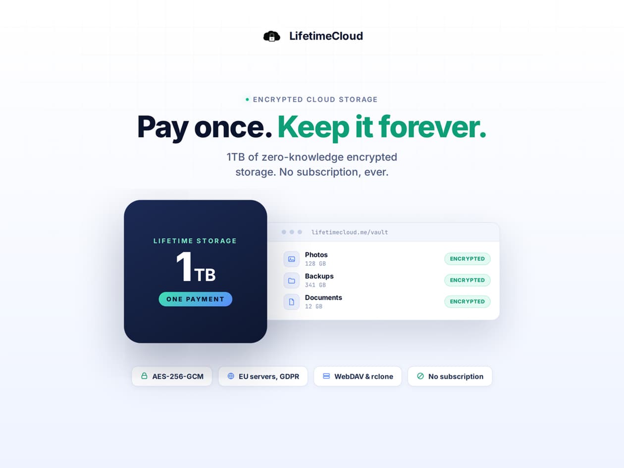 LifetimeCloud Secure Storage lifetime deal