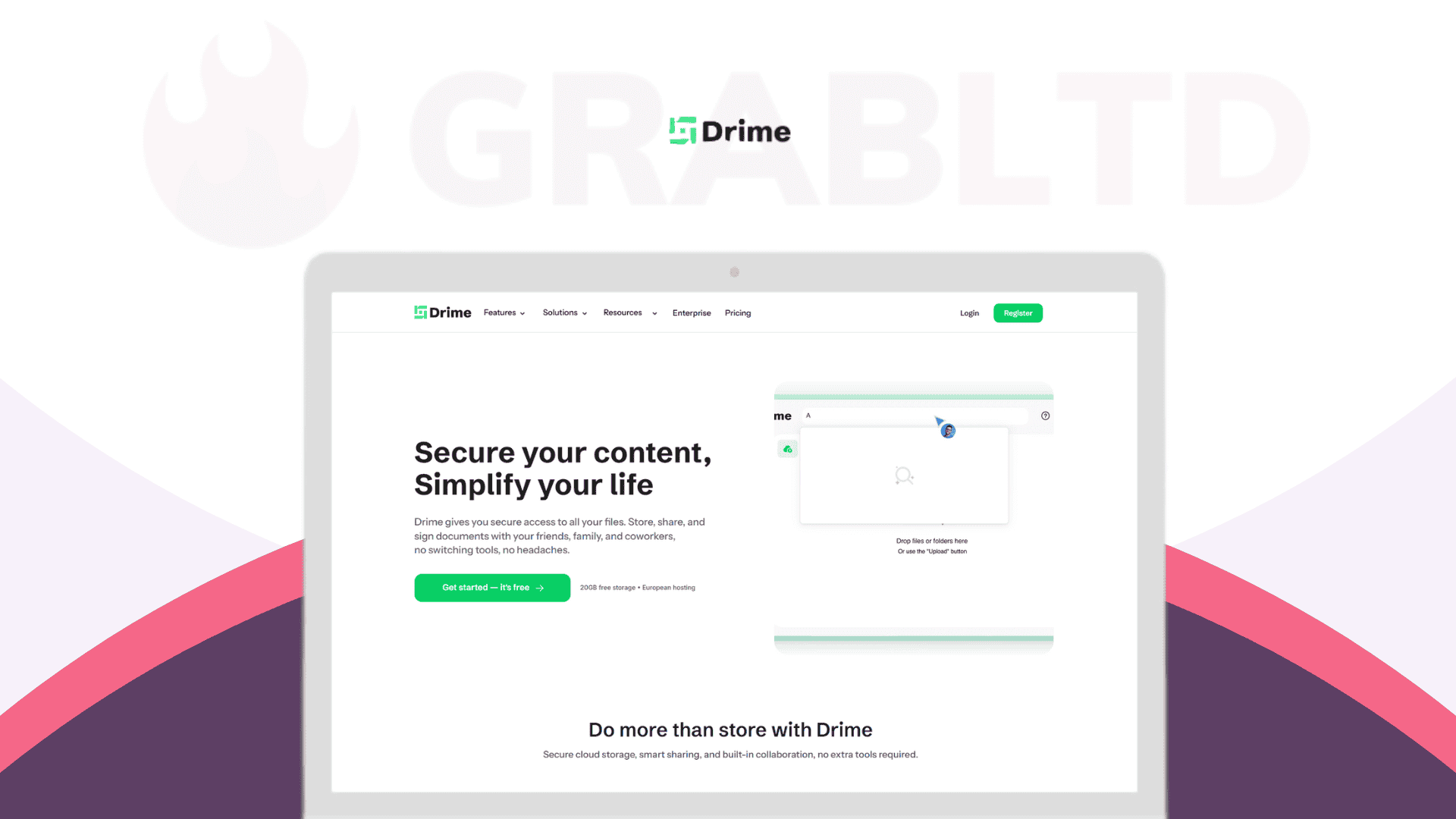 Secure content with Drime Secure cybersecurity software for enhanced online protection.