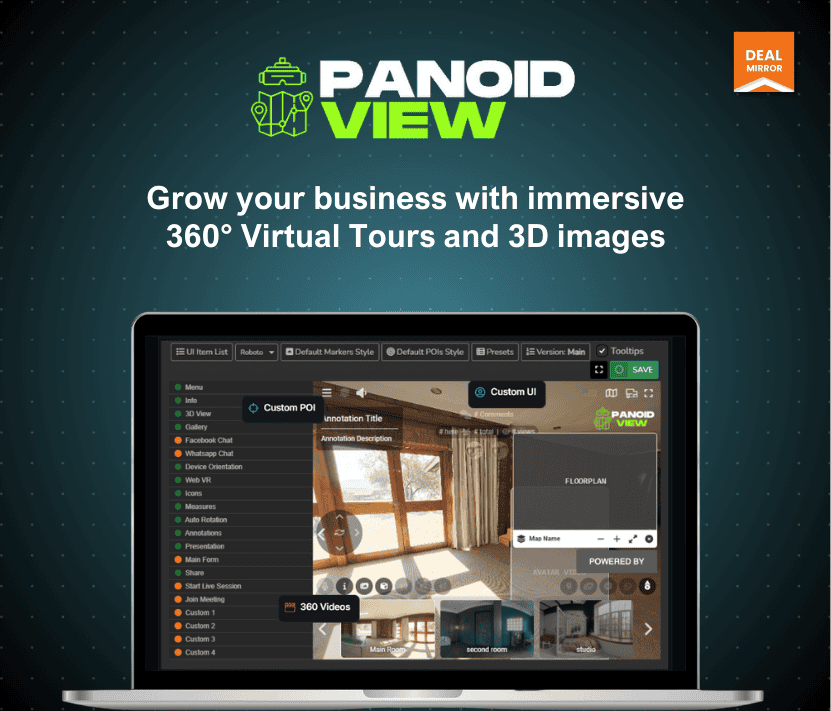 Panoid View 360° Virtual Tour Platform for Real Estate and Business Marketing.