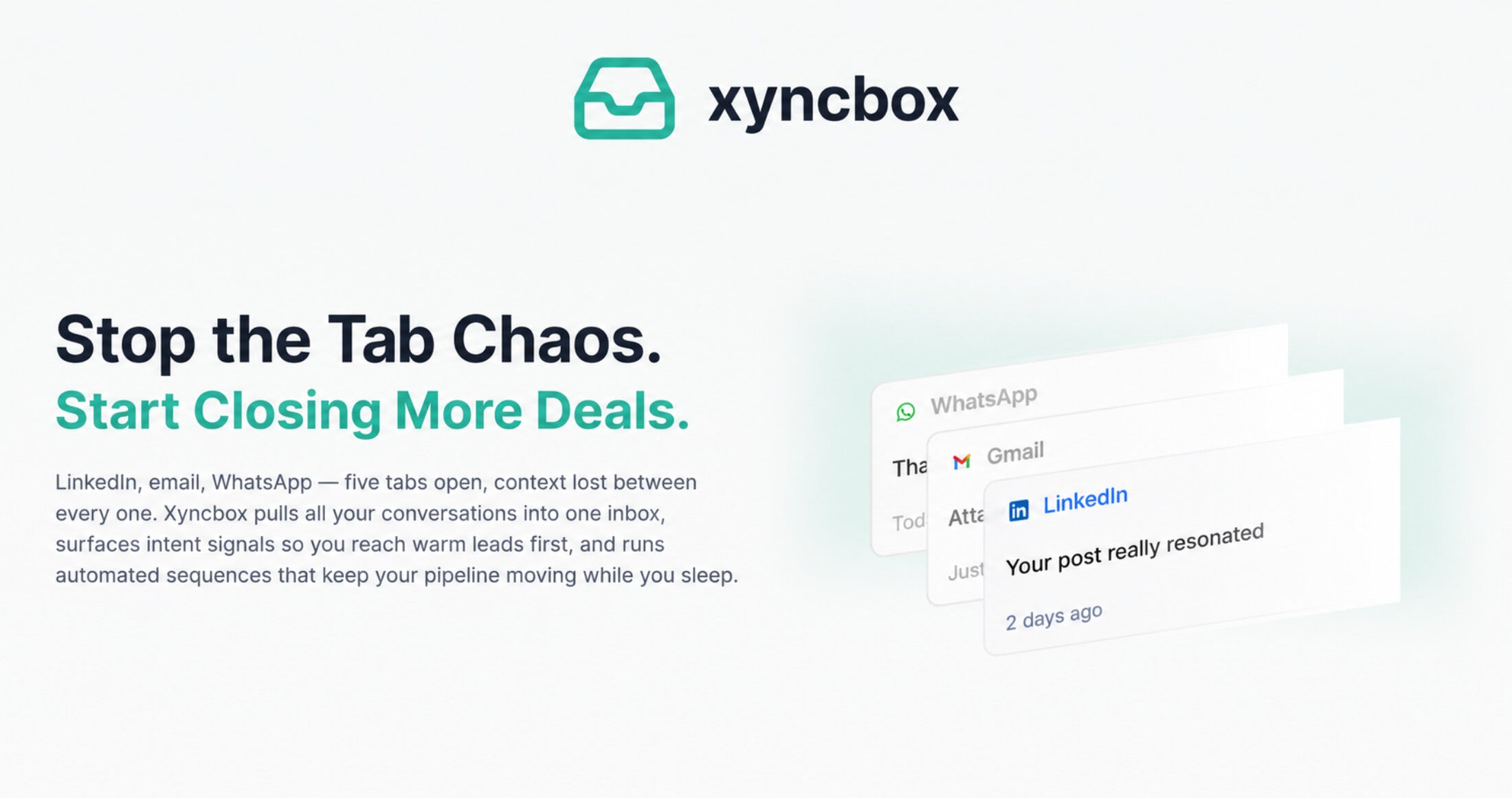 Xyncbox Lifetime Deal | Unified Sales Inbox + AI Outreach 1